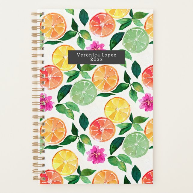 Aquarelle Agrumes Fruits Motif botanique (Devant)