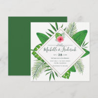 Aquarelle Aloha Luau Plage Mariage Invitation