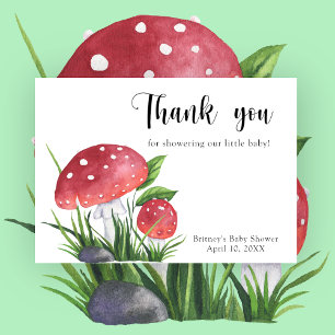 Aquarelle amanite tue-mouches - merci pour la baby