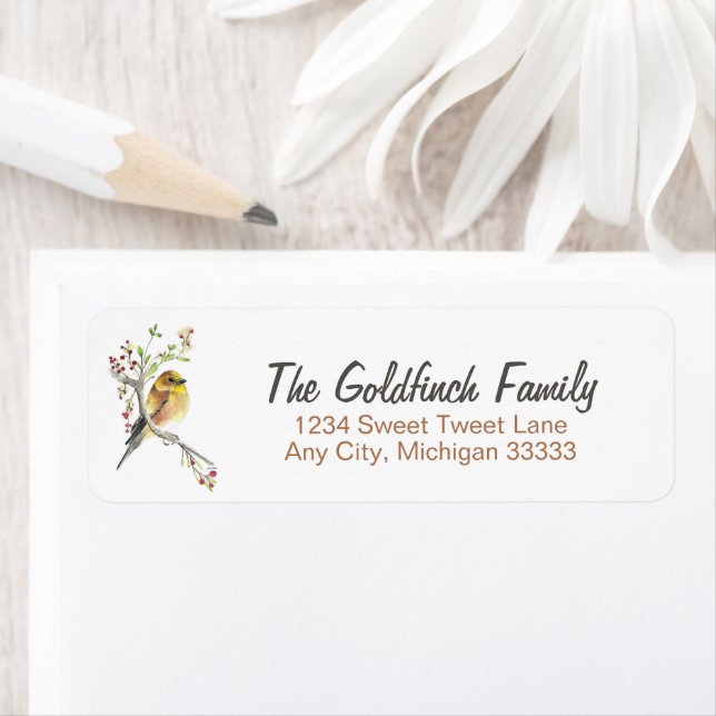 Aquarelle américaine Goldfinch Bird (En situation)