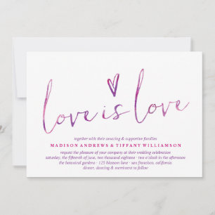 Aquarelle Amour est Amour Gay Mariage Invitations