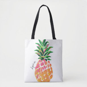 Aquarelle ananas Sac fourre-tout personnalisé