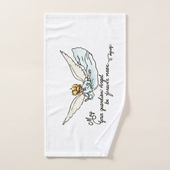 Aquarelle Angel gracieusement près de vous et vous (Serviette à main)