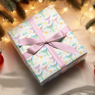 Aquarelle Anges Noël Papier cadeau enveloppant