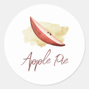 Aquarelle Apple Pie Classic Round Sticker