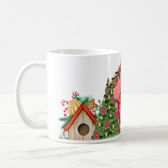 Aquarelle Arbre de Noël enveloppement de tasse de  (Gauche)