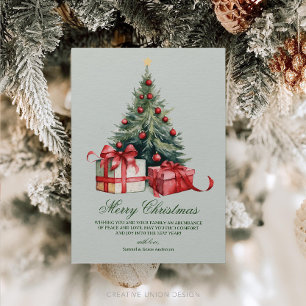 Aquarelle Arbre de Noël non photo Carte de Noël