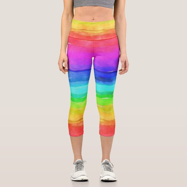 Aquarelle Arc-en-ciel de Capri Leggings (Recto)