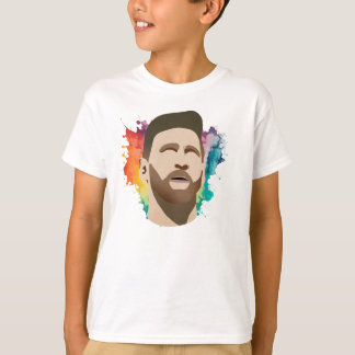 Aquarelle arc-en-ciel de Messi - T-shirt enfant