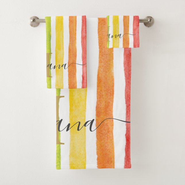 Aquarelle arc-en-ciel Rayures monographiques Perso (En situation)