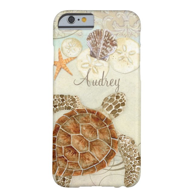 Aquarelle Art Sea Turtle Coastal Beach Coques de m (Dos)