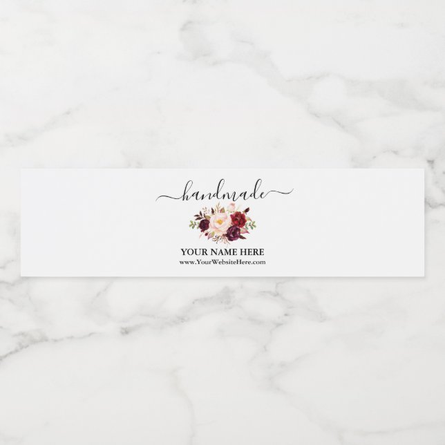 Aquarelle artisanale Floral Wraparound Étiquette (Étiquettes simples)