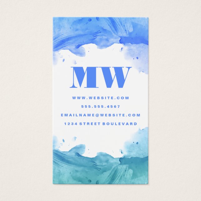 Aquarelle artistique bleu vert (Devant)