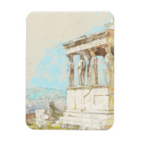 Aquarelle Athènes Magnet - Ruines grecques Souveni