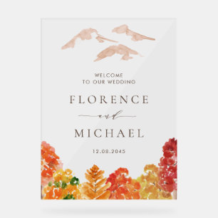 Aquarelle Automne Bois Mariage de automne Bienvenu