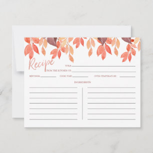 Aquarelle automne Feuilles de chute Carte de recet