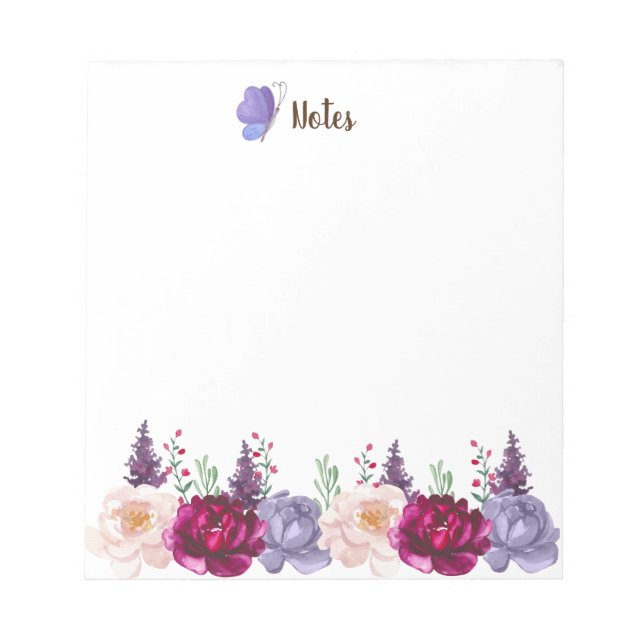 Aquarelle Autonomes Blooms Automne Bloc-notes pers (Devant)