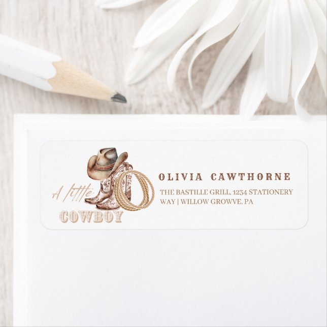 Aquarelle Baby shower Cowboy Russe (En situation)