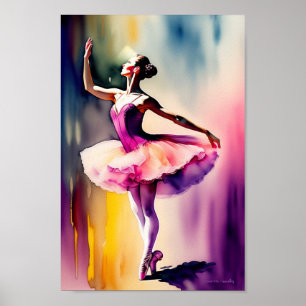 Aquarelle Ballerina affiche