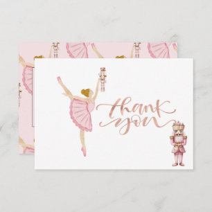 Aquarelle Ballerina Nutcrackers Carte de remerciem