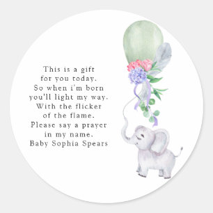 Aquarelle Balloon, Eléphant - Étiquette de la boug