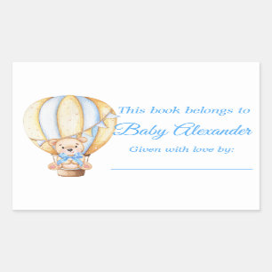 Aquarelle Balloon Teddy Bear Étiquettes
