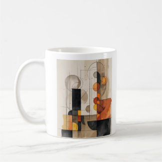 aquarelle bauhaus tasse abstraite