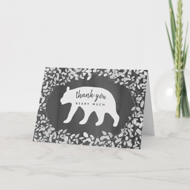 Aquarelle Bear Cub Merci de feuillage (Devant)