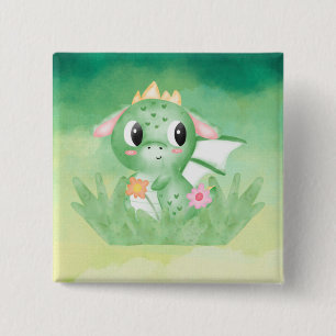 Aquarelle Bébé Belle Dragon Badge