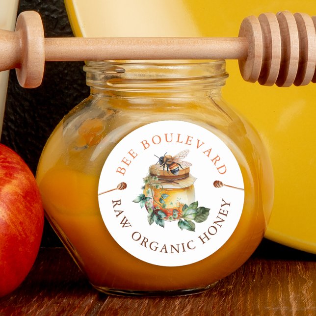 Aquarelle Bee Miel Étiquette (Créateur téléchargé)