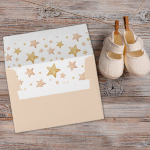 Aquarelle Beige Or Star Enveloppe à motifs