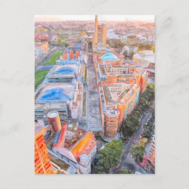 Aquarelle Berlin. Cartes de Potsdamer Platz (Devant)