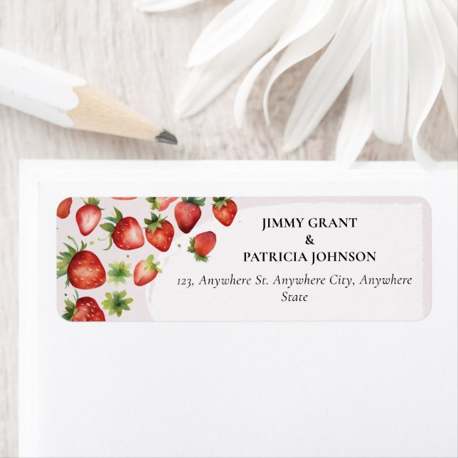 Aquarelle Berry fraise Premier anniversaire (En situation)