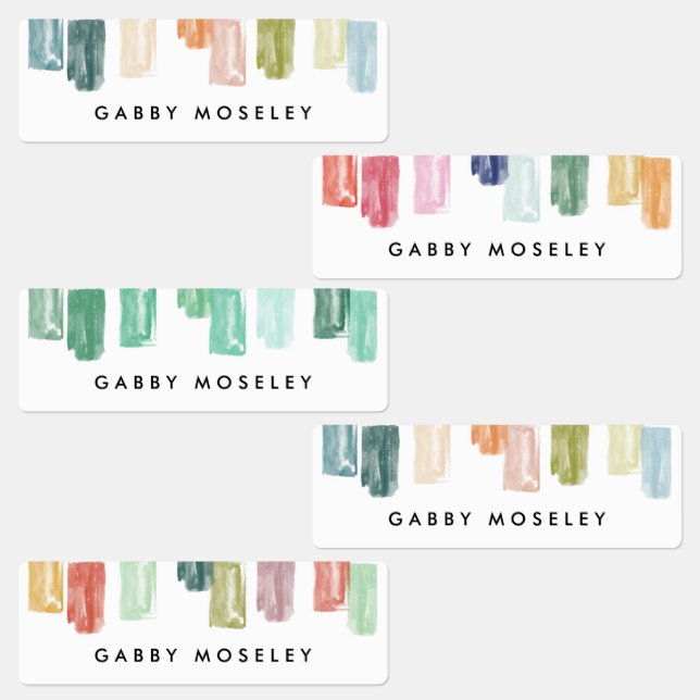 Aquarelle Bijoux peints Nom personnalisé Étiquette (Groupe)