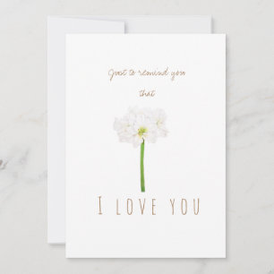 aquarelle blanc Amaryllis fleurs carte de voeux