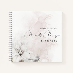Aquarelle Blanc Floral Nouveau M. Mme Livre d'or