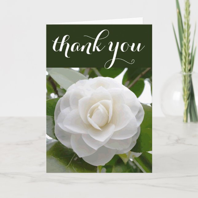 Aquarelle blanche Camellia Merci Floral fin (Devant)
