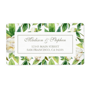 Aquarelle blanche et feuille - Mariage