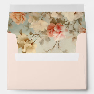 Aquarelle blanche et florale   Enveloppe Blush