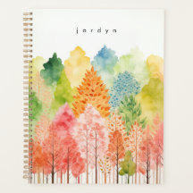 Aquarelle blanche mignonne Pastel Trees