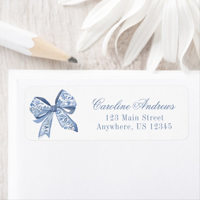 Aquarelle bleu Chinoiserie Bow (En situation)