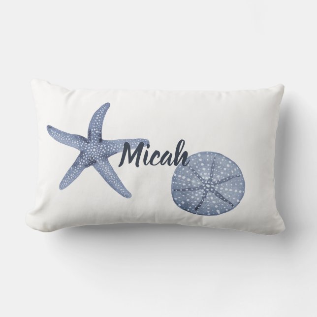 Aquarelle bleu Coussin personnalisé (Recto)