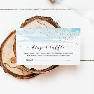 Aquarelle Bleu Déchets Raffle Invitation Insertion