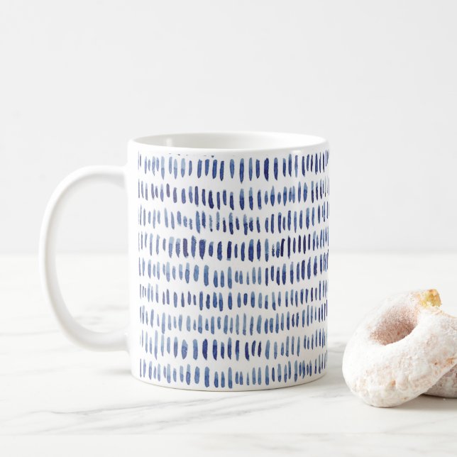 Aquarelle bleu design classique café tasse de thé (Avec donut)