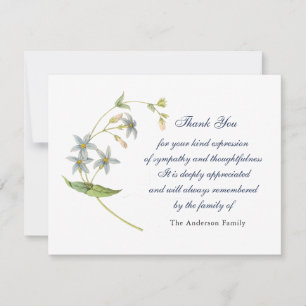 Aquarelle bleu doux carte de remerciements vintage