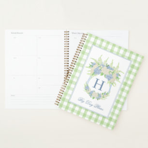 Aquarelle Bleu et Blanc Hydrangea En vichy Crest