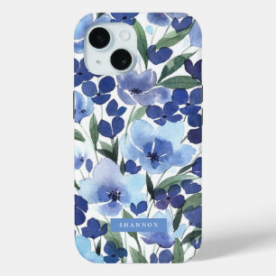 Aquarelle bleu Floral iPhone / coque ipad
