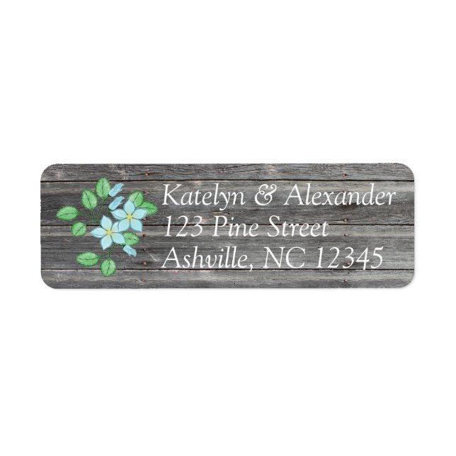 Aquarelle Bleu Floral Pays Thème (Devant)