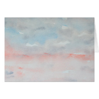 Aquarelle bleu gris rose impressionniste Paysage