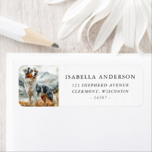 Aquarelle bleu Merle Australian Shepherd